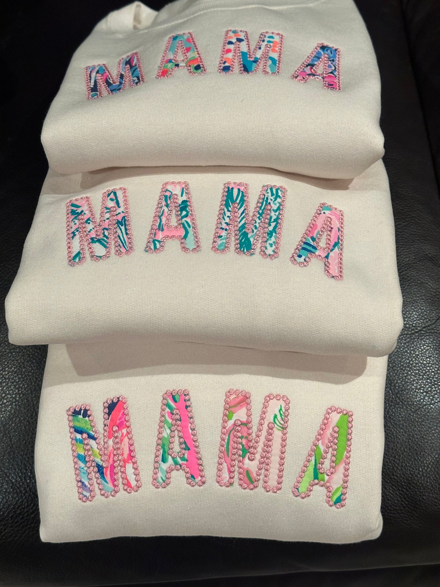 Lilly Bright Preppy Applique Mama Sweatshirt