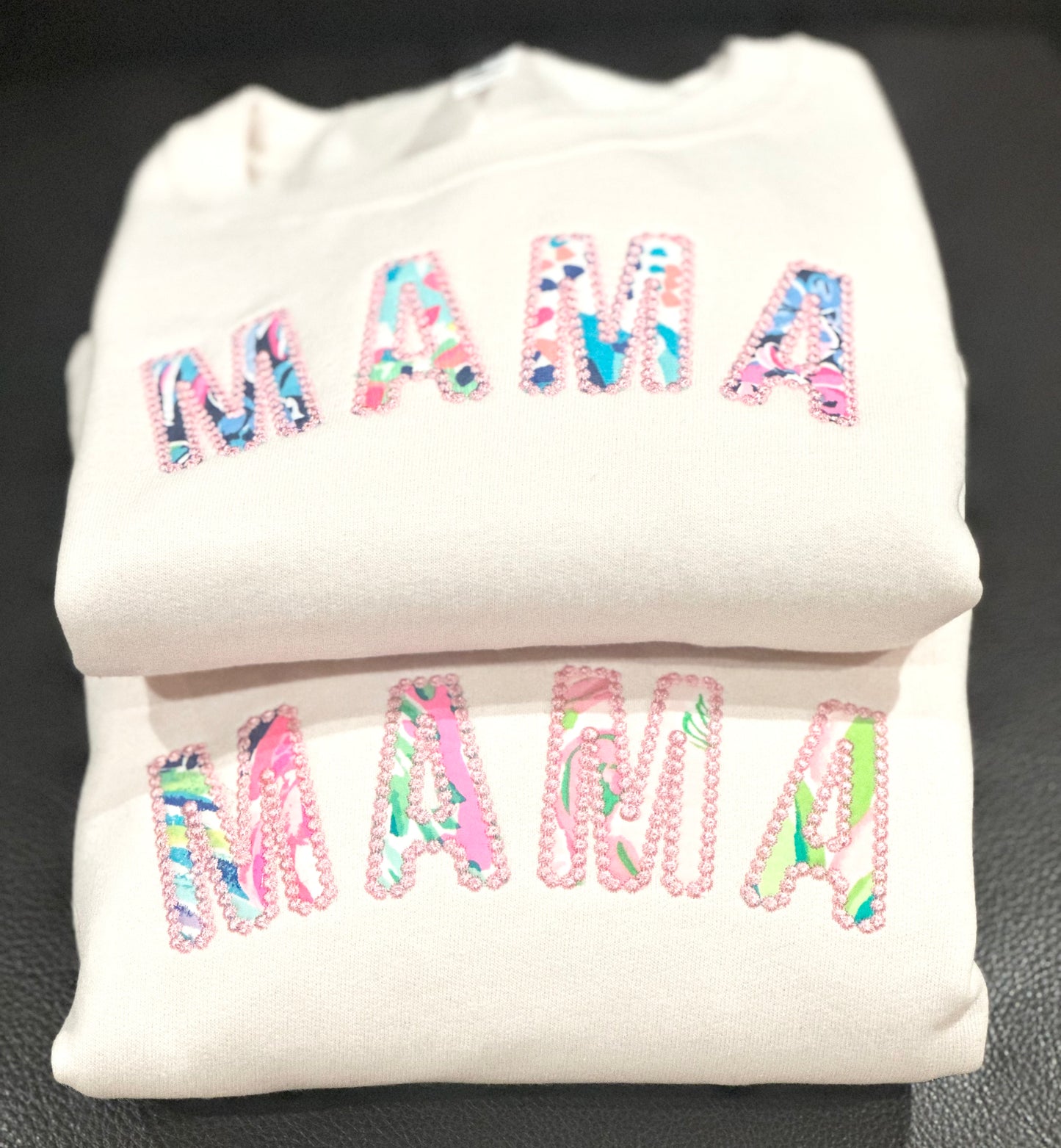Lilly Bright Preppy Applique Mama Sweatshirt