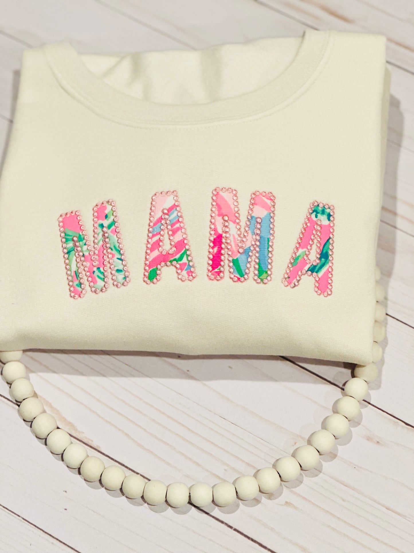 Lilly Bright Preppy Applique Mama Sweatshirt