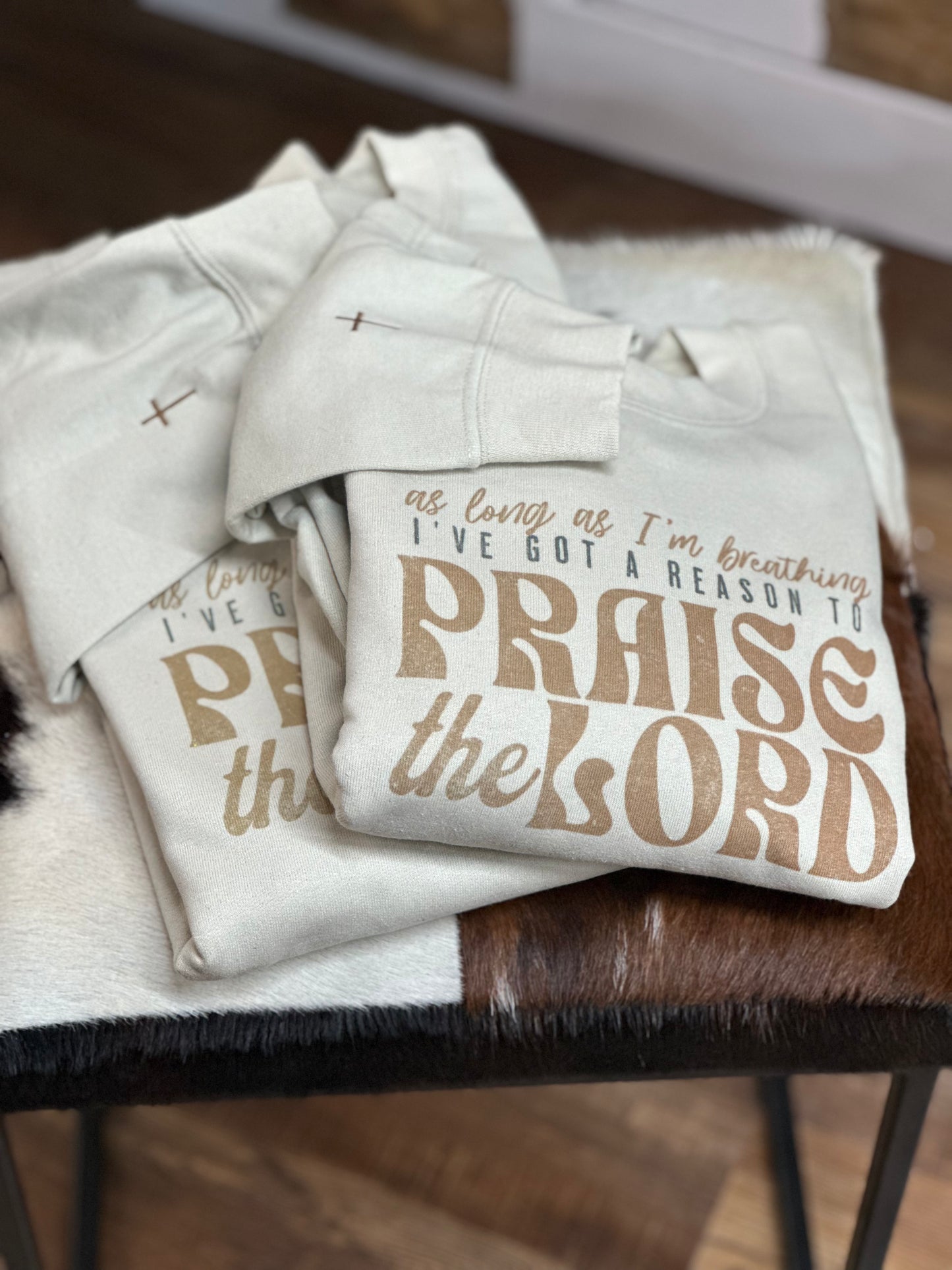 As Long As Im Breathing Sweatshirt With Cross Sleeve
