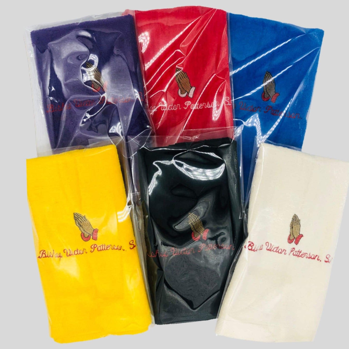 Personalized Embroidered Pastors Towels with Praying Hands, Clergy towels, Church towels, Deacon Towels, embroidered hand towels