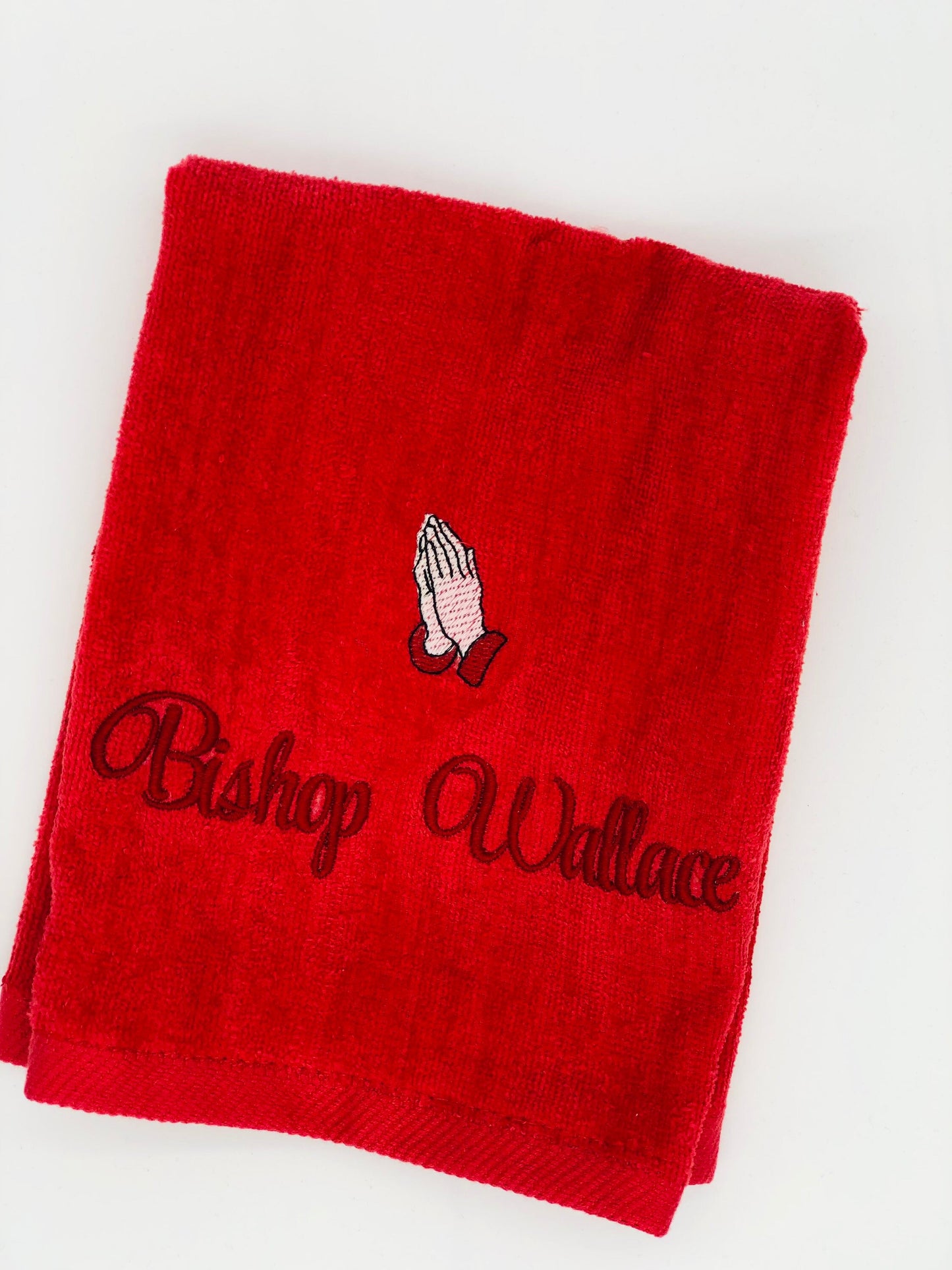 Personalized Embroidered Pastors Towels with Praying Hands, Clergy towels, Church towels, Deacon Towels, embroidered hand towels