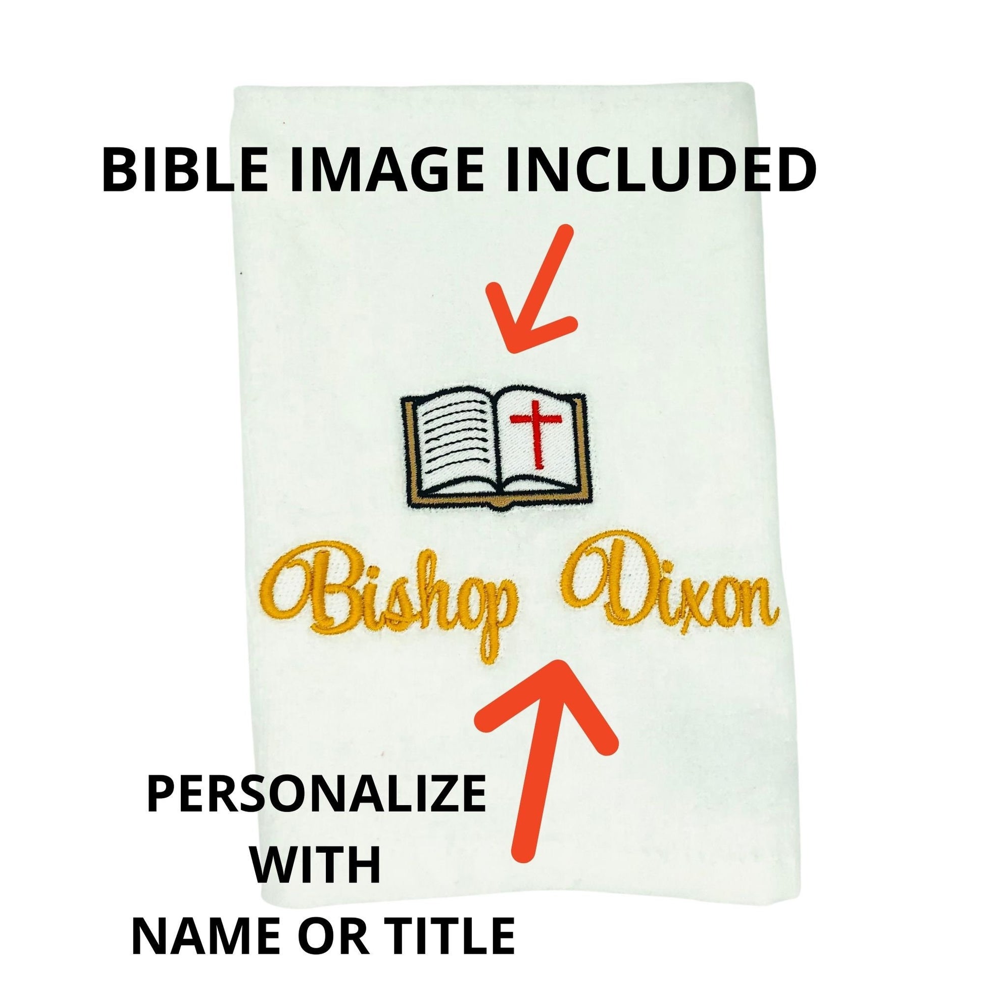 Personalized Embroidered Pastors Fingertip Towels with Bible make an excellent gift for Pastors Appreciation Month in October