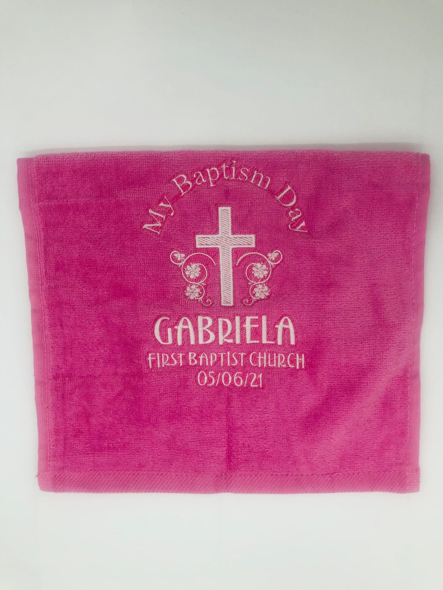 Embroidered Personalized Baptism Towel- makes an excellent gift for Baby Baptism Gift-Christening Gift- Baby Towel-Baptismal Gift- Christian