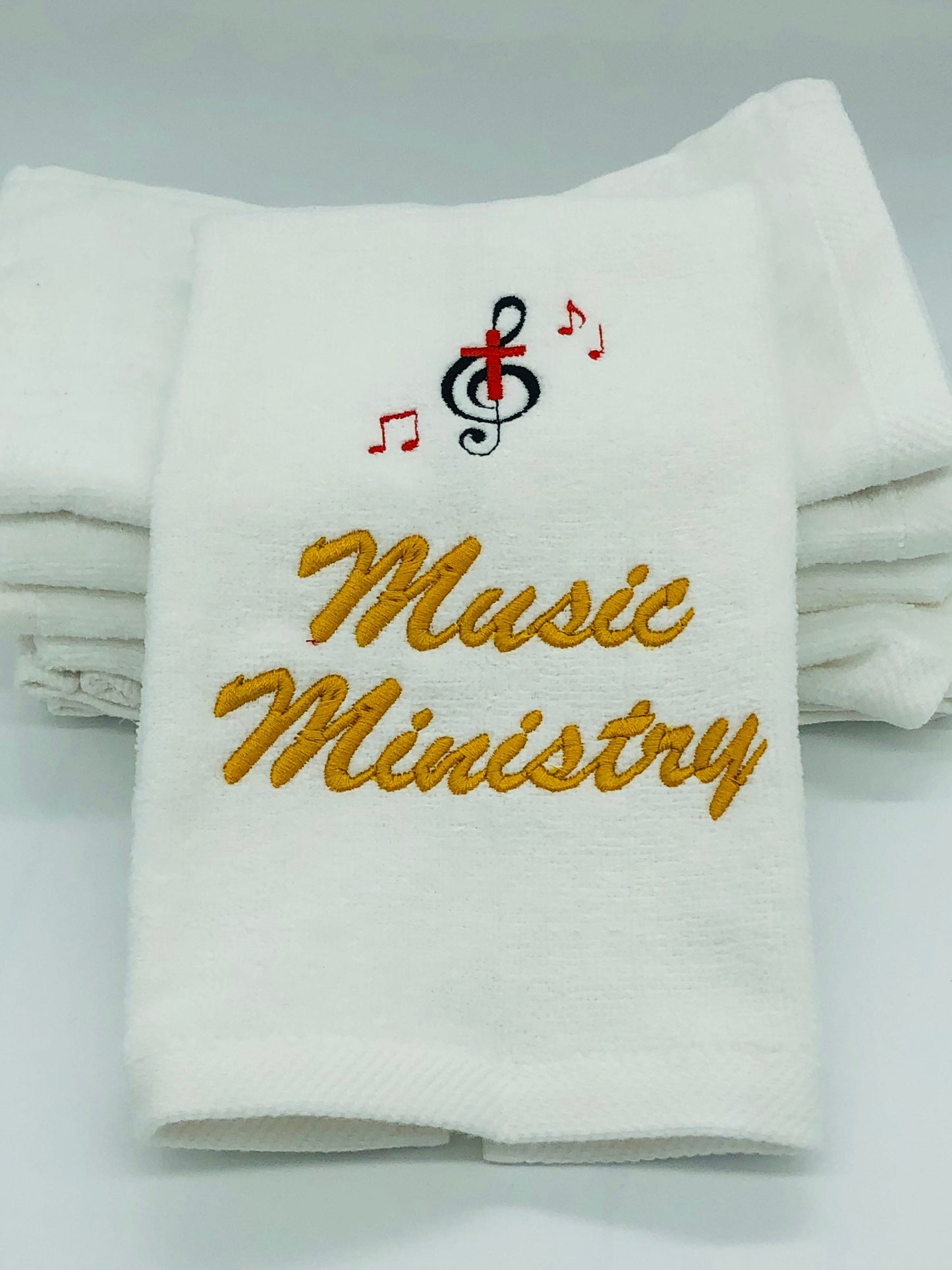 Music Ministry Embroidered church Fingertip Towel with musical notes makes an excellent Gift for your Music Minister, 11 x 18
