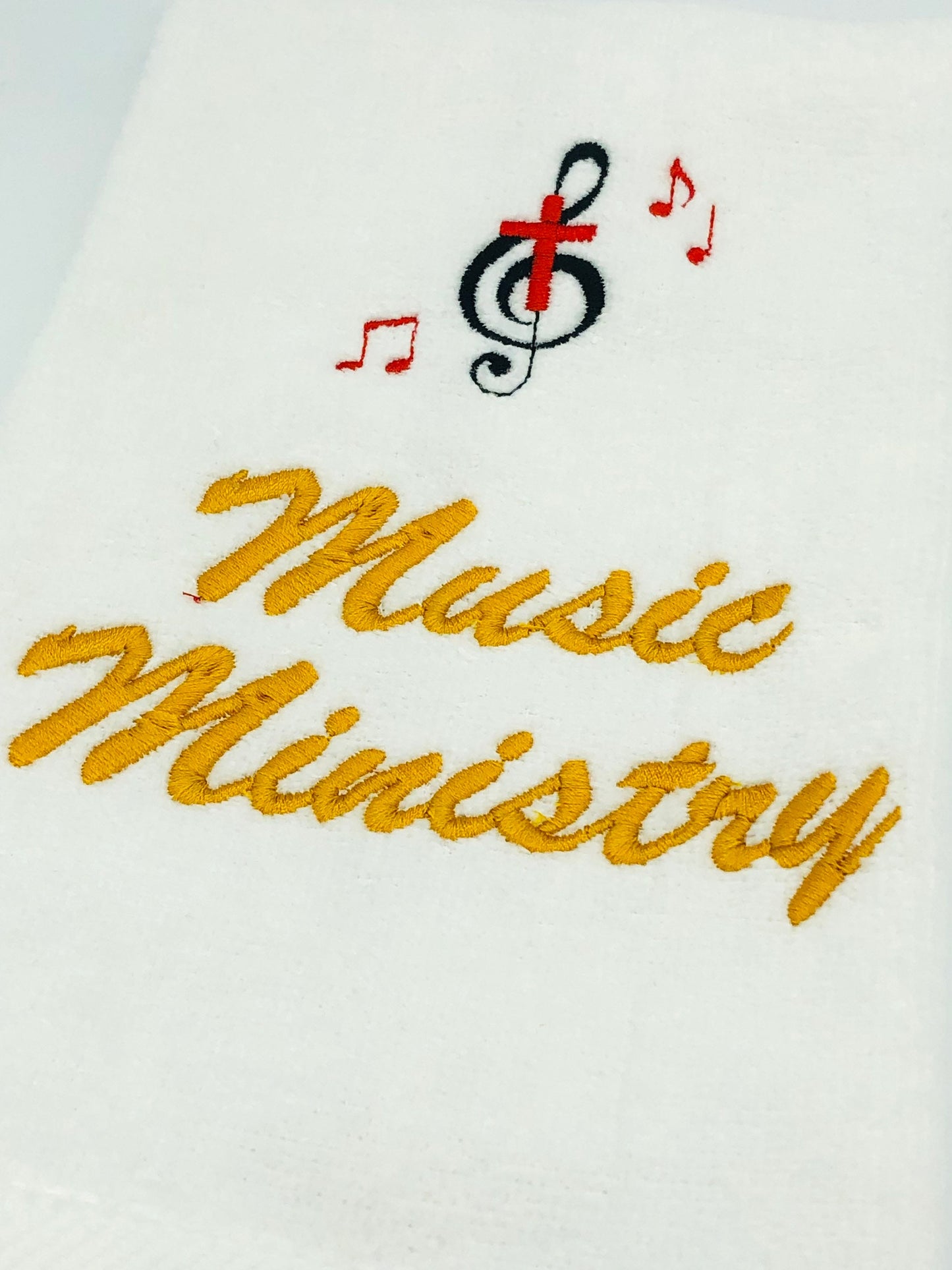 Music Ministry Embroidered church Fingertip Towel with musical notes makes an excellent Gift for your Music Minister, 11 x 18