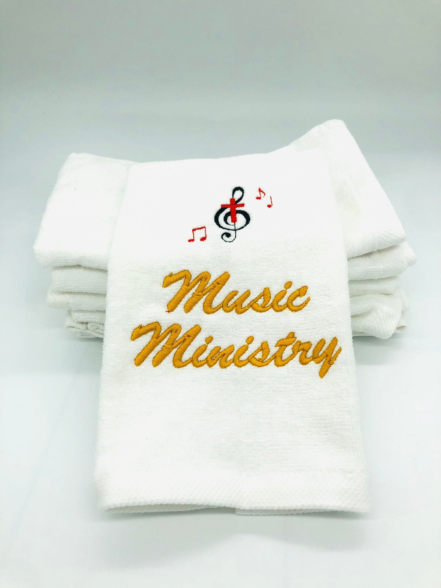 Music Ministry Embroidered church Fingertip Towel with musical notes makes an excellent Gift for your Music Minister, 11 x 18