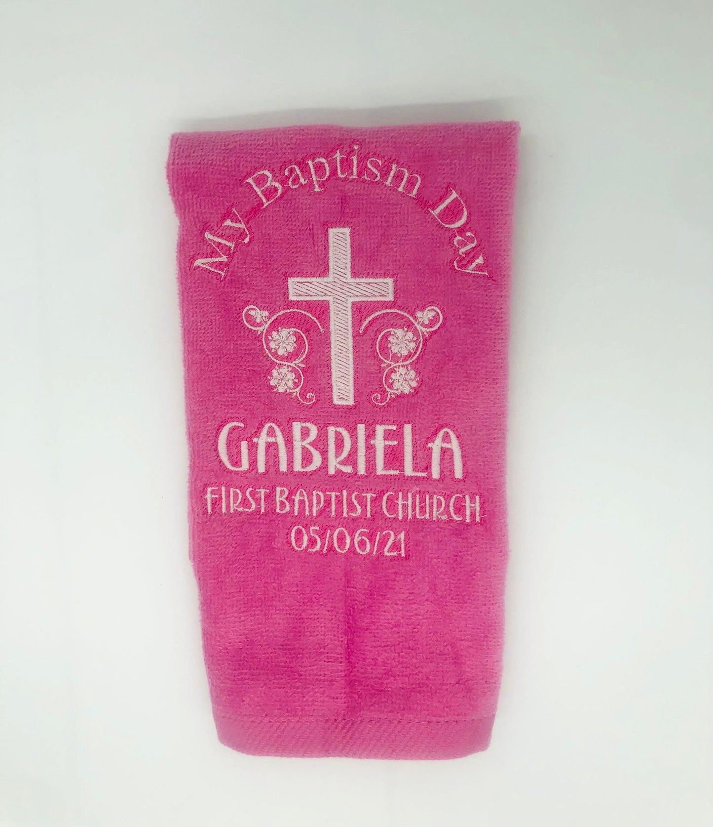 Embroidered Personalized Baptism Towel- makes an excellent gift for Baby Baptism Gift-Christening Gift- Baby Towel-Baptismal Gift- Christian