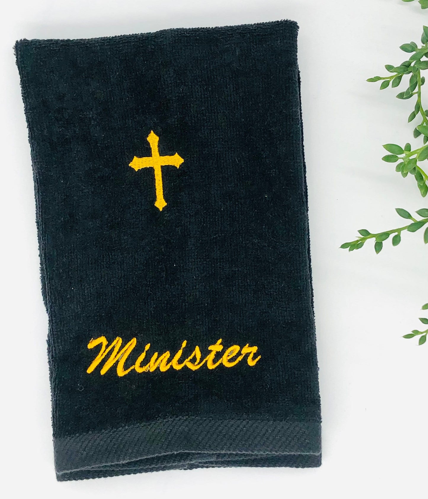 Embroidered Minister Fingertip Towels with Holy Cross make an excellent gift for your Ministry, 11 x 18