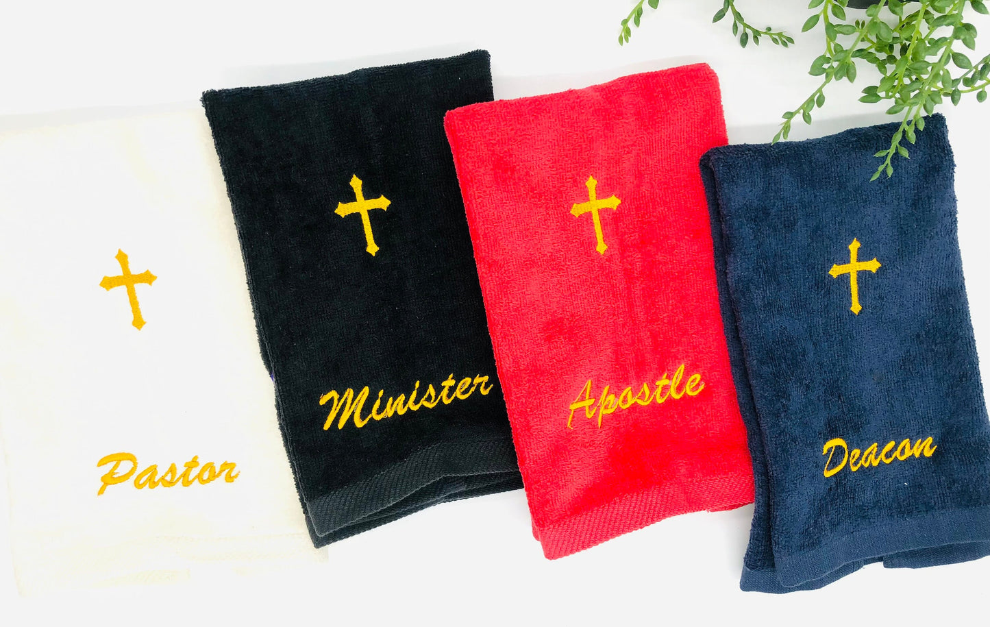 Embroidered Minister Fingertip Towels with Holy Cross make an excellent gift for your Ministry, 11 x 18