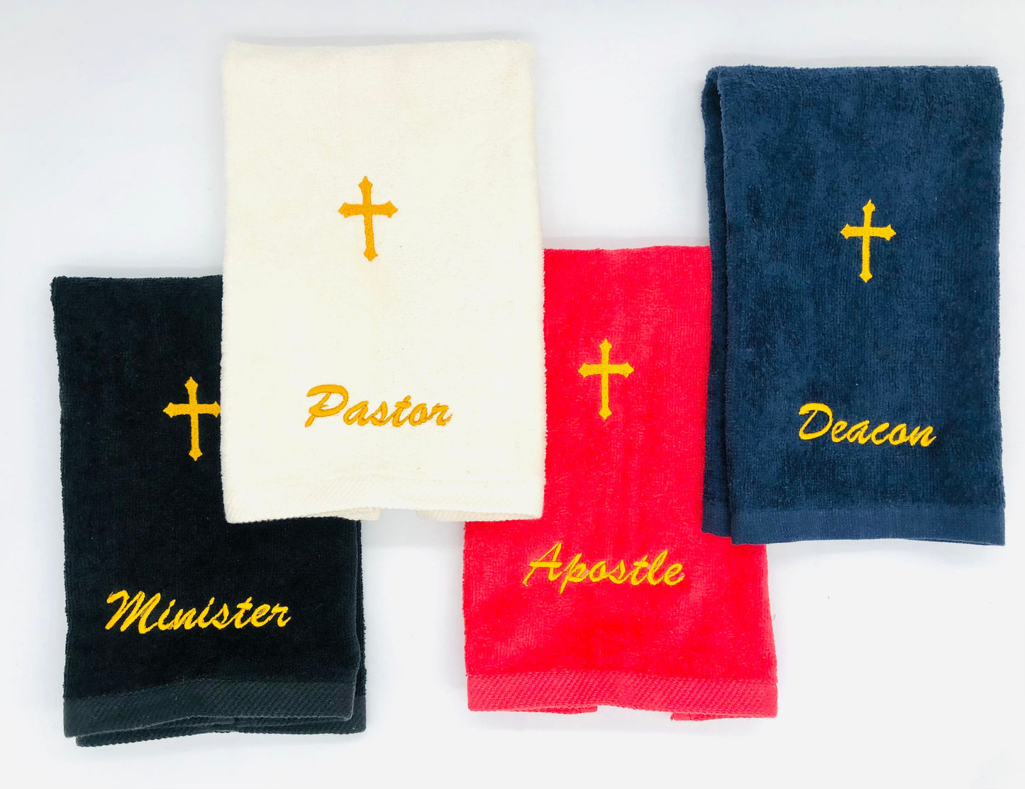 Embroidered Apostle Fingertip Towels with Holy Cross make an excellent gift for your Ministry, 11x 18