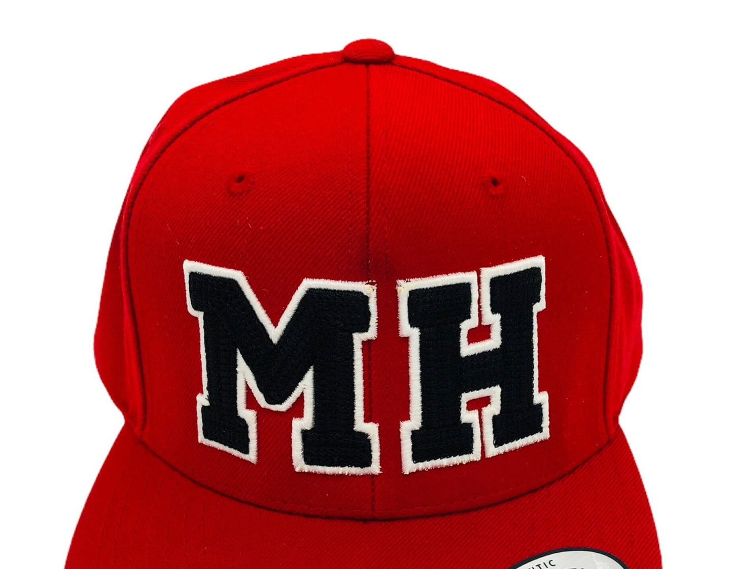 Personalized 3D Initial Puff Chainstitch Embroidery Flat Brim Cap Structured w/Adjustable Fit Unisex Cap Initial Hat Personalized Hat