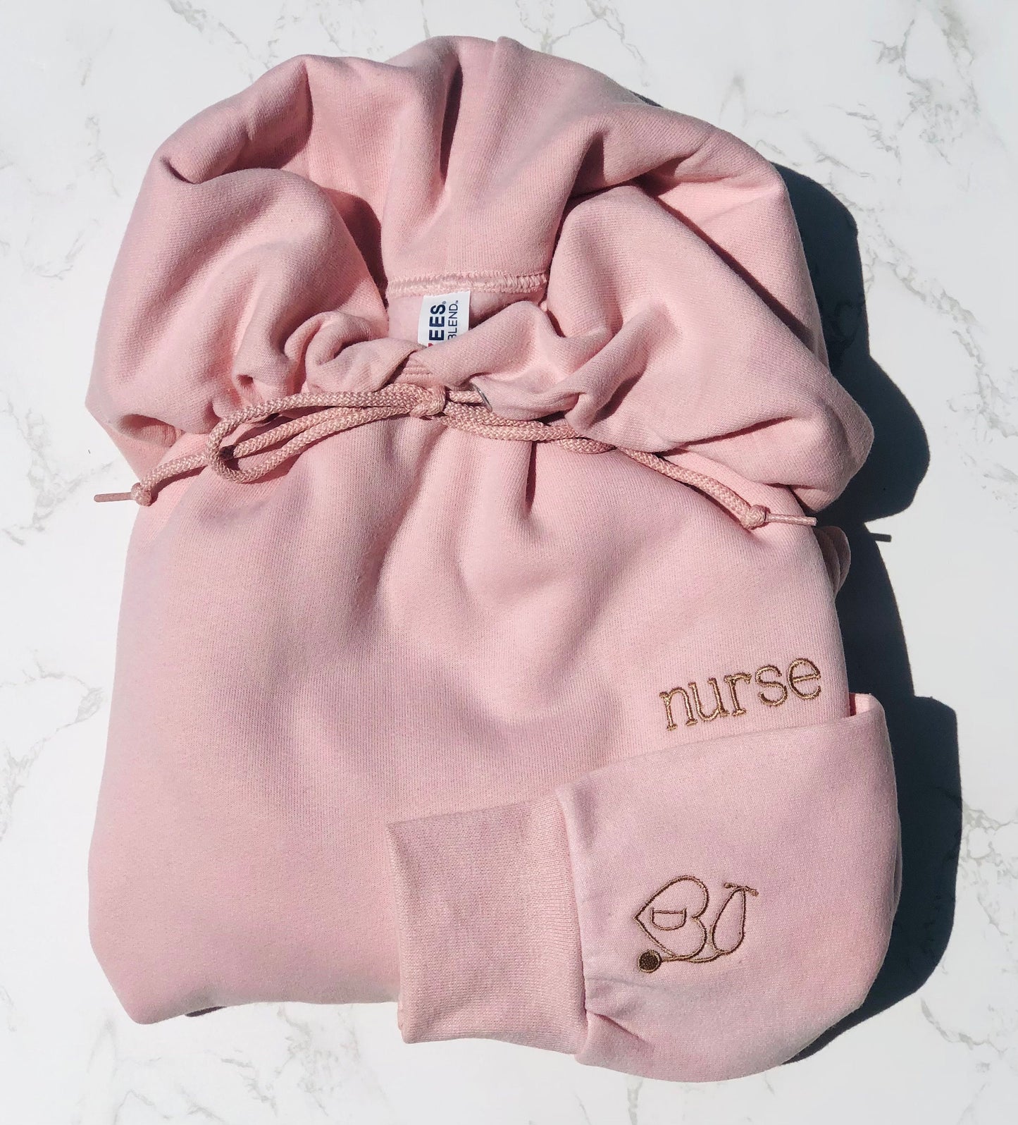 Embroidered Nurse Sweatshirt with Initials and Stethoscope