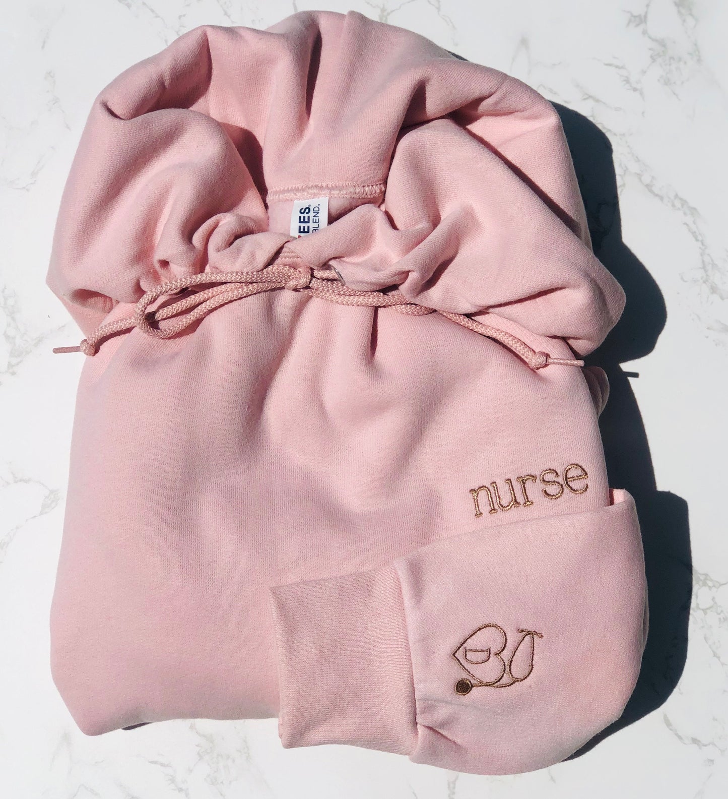 Embroidered Nurse Sweatshirt with Initials and Stethoscope