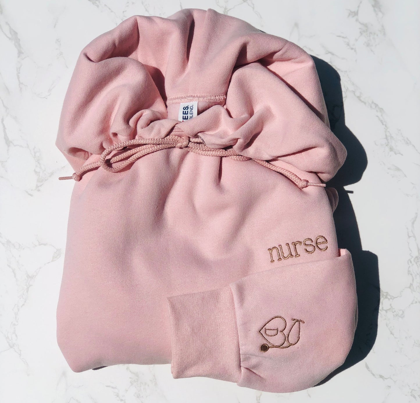 Embroidered Nurse Sweatshirt with Initials and Stethoscope