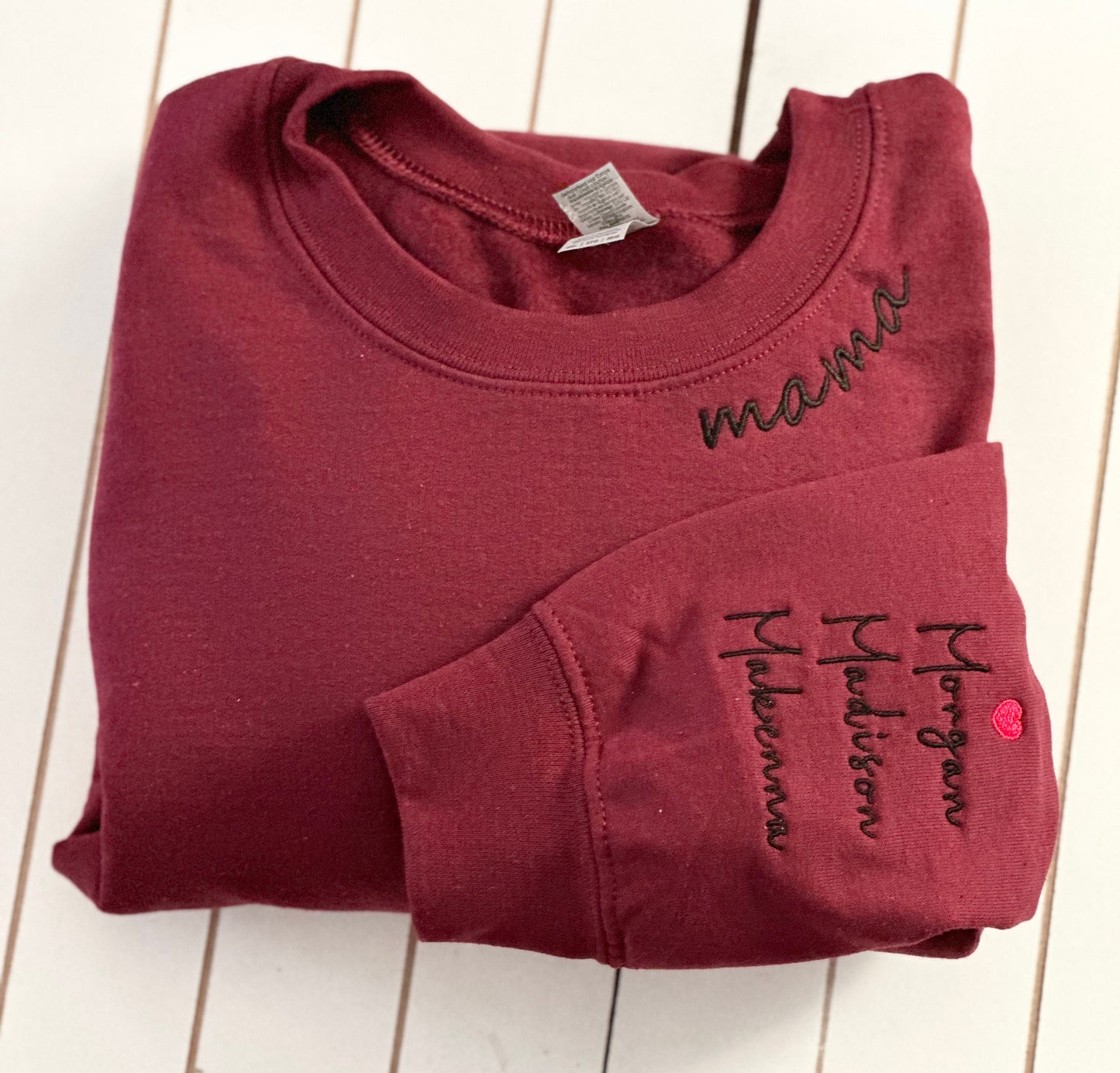 Mama Sweatshirt Personalized Child's Name Sweatshirt New Mom Baby Shower Gift Ideas Grandma Embroidered Grandchildren Sweater Mother's Day