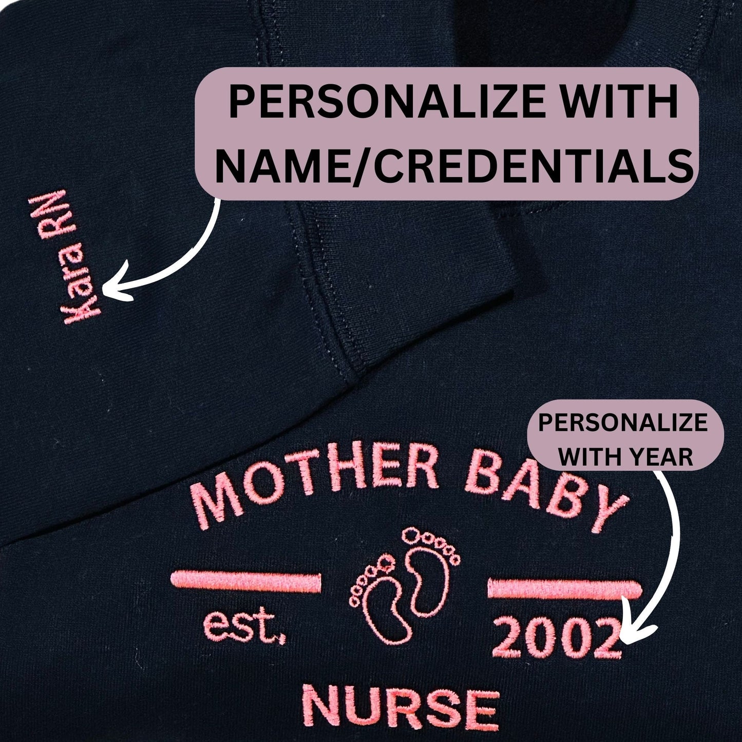 Mother Baby Personalized Nurse Sweatshirt