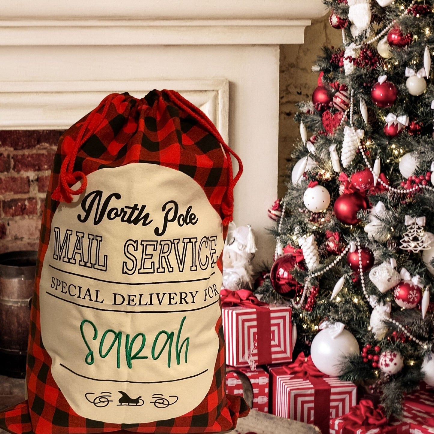 Santa Sack Embroidered Personalized with Name