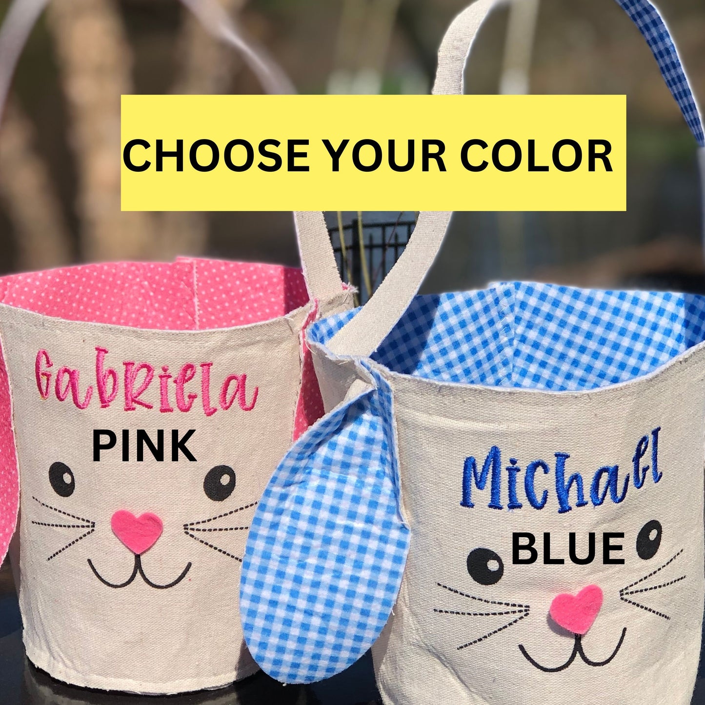 Personalized Embroidered Easter Basket