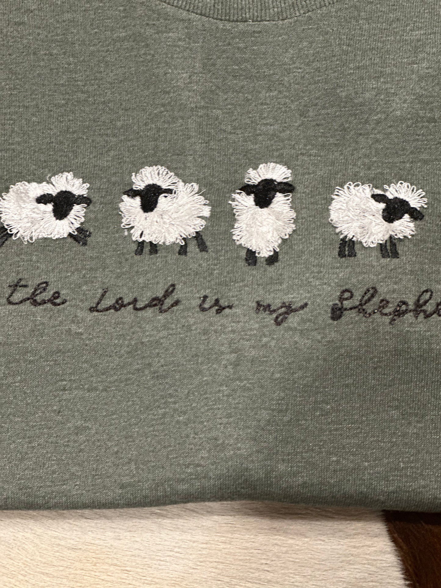 Lord Is My Shepherd Embroidered T Shirt
