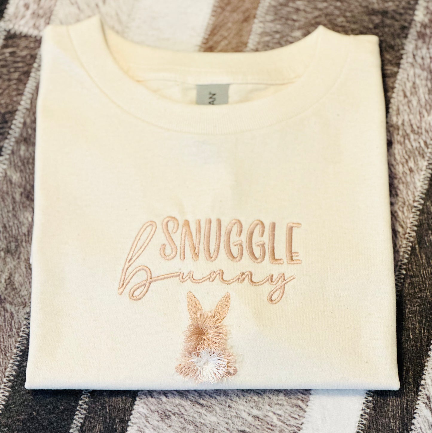 Snuggle Bunny Embroidered Kids T Shirt