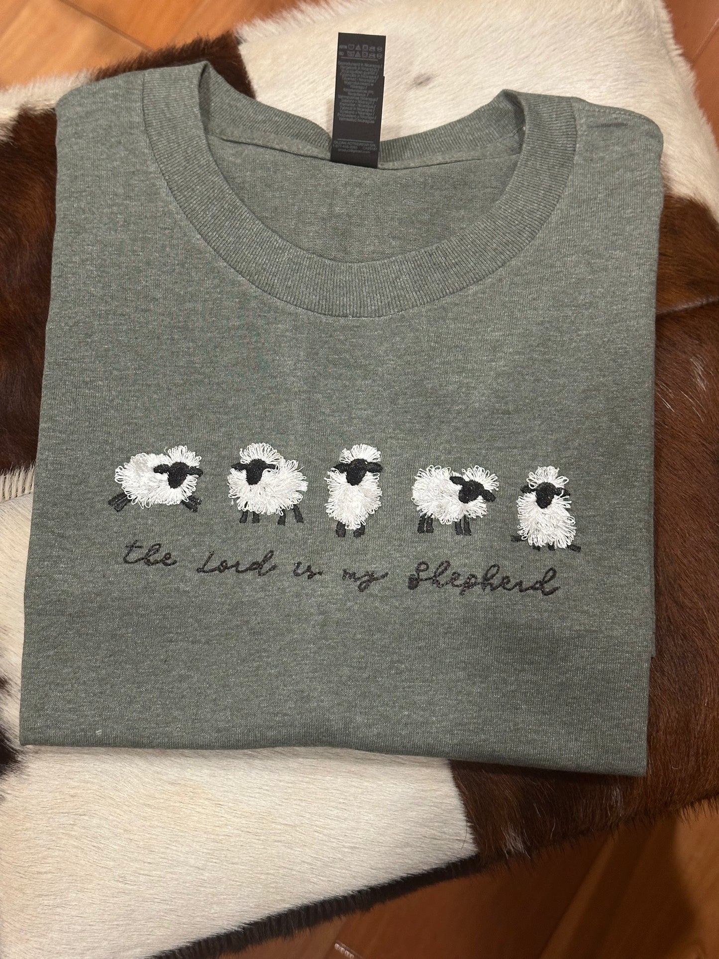 Lord Is My Shepherd Embroidered T Shirt