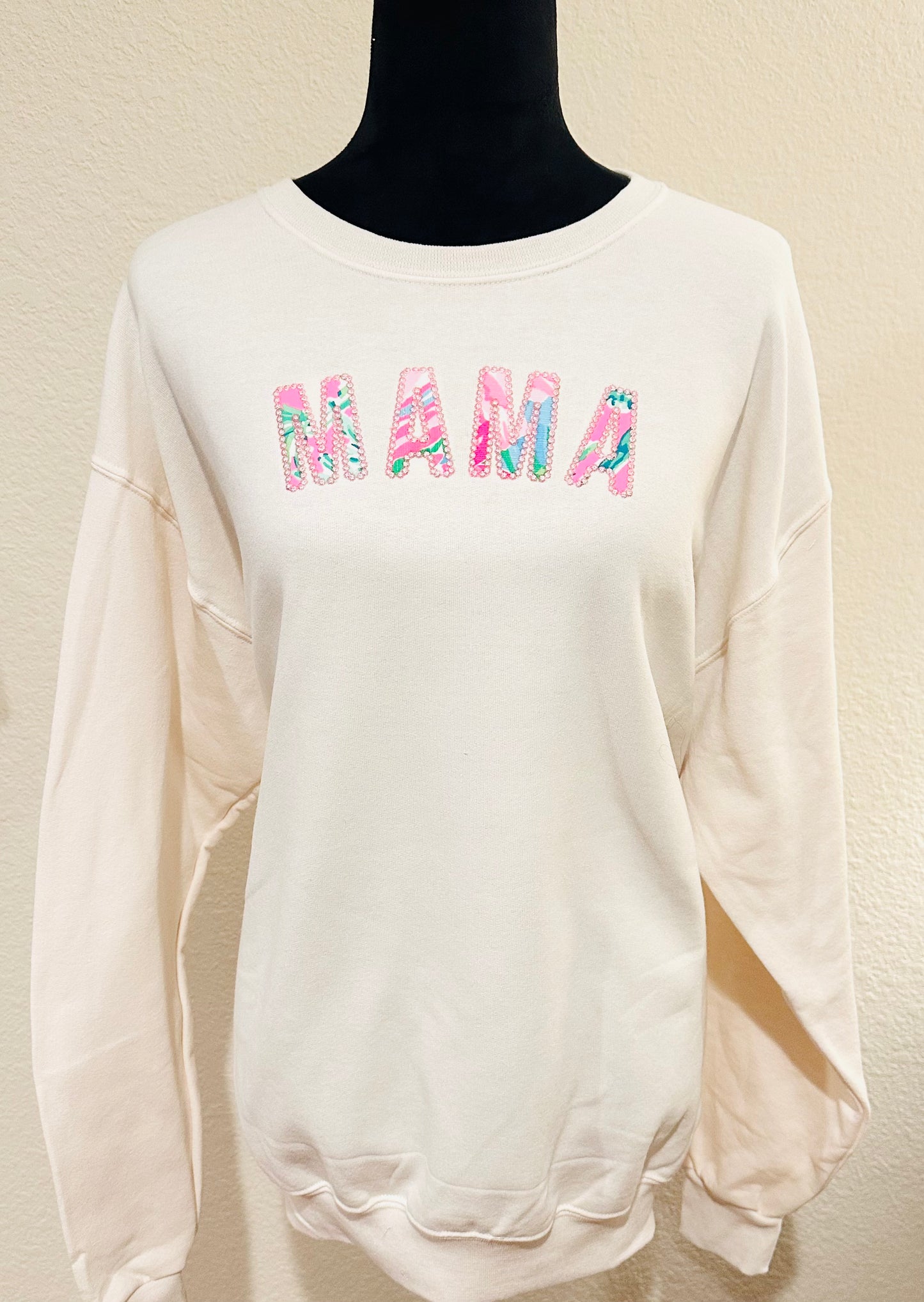 Lilly Bright Preppy Applique Mama Sweatshirt