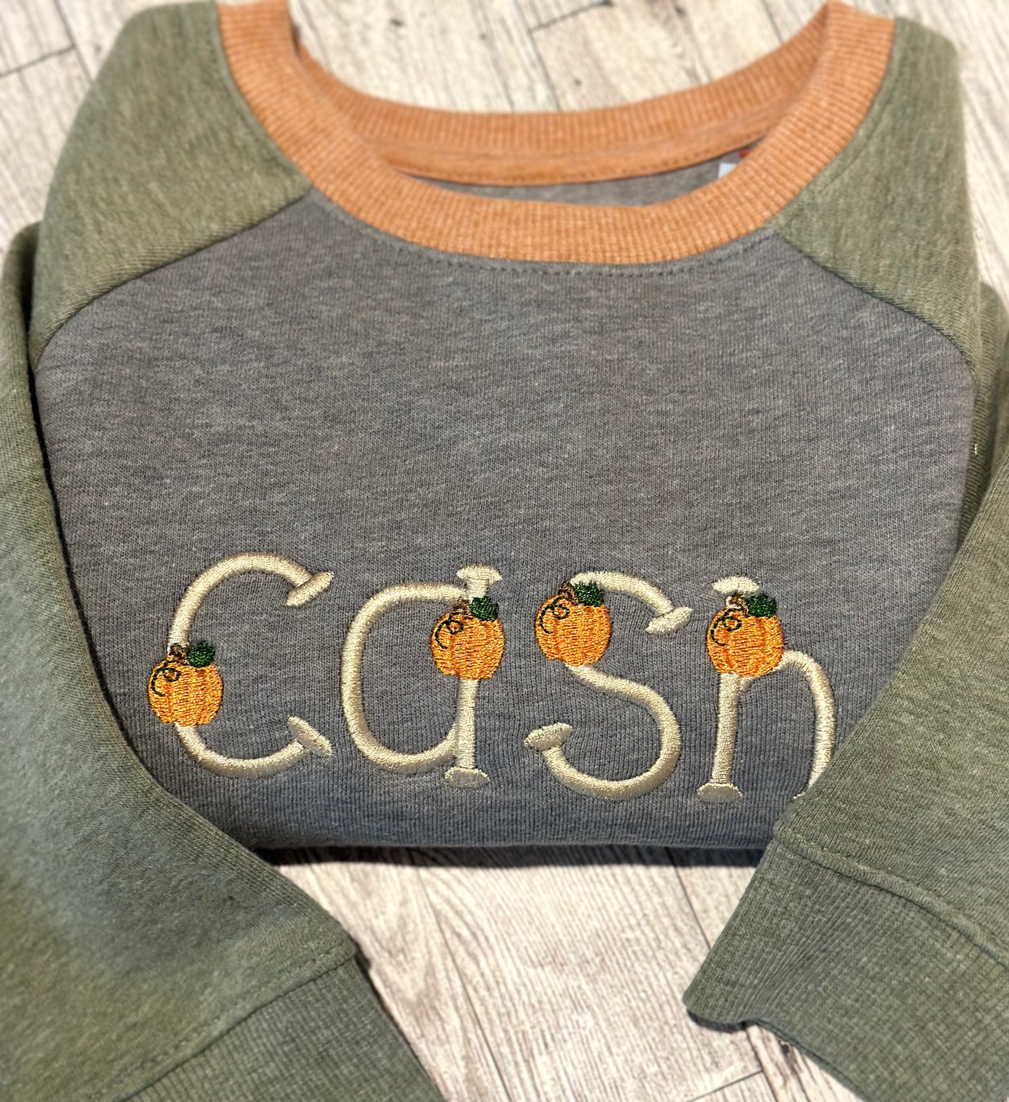 Personalized Embroidered Pumpkin Patch Toddler Crewneck
