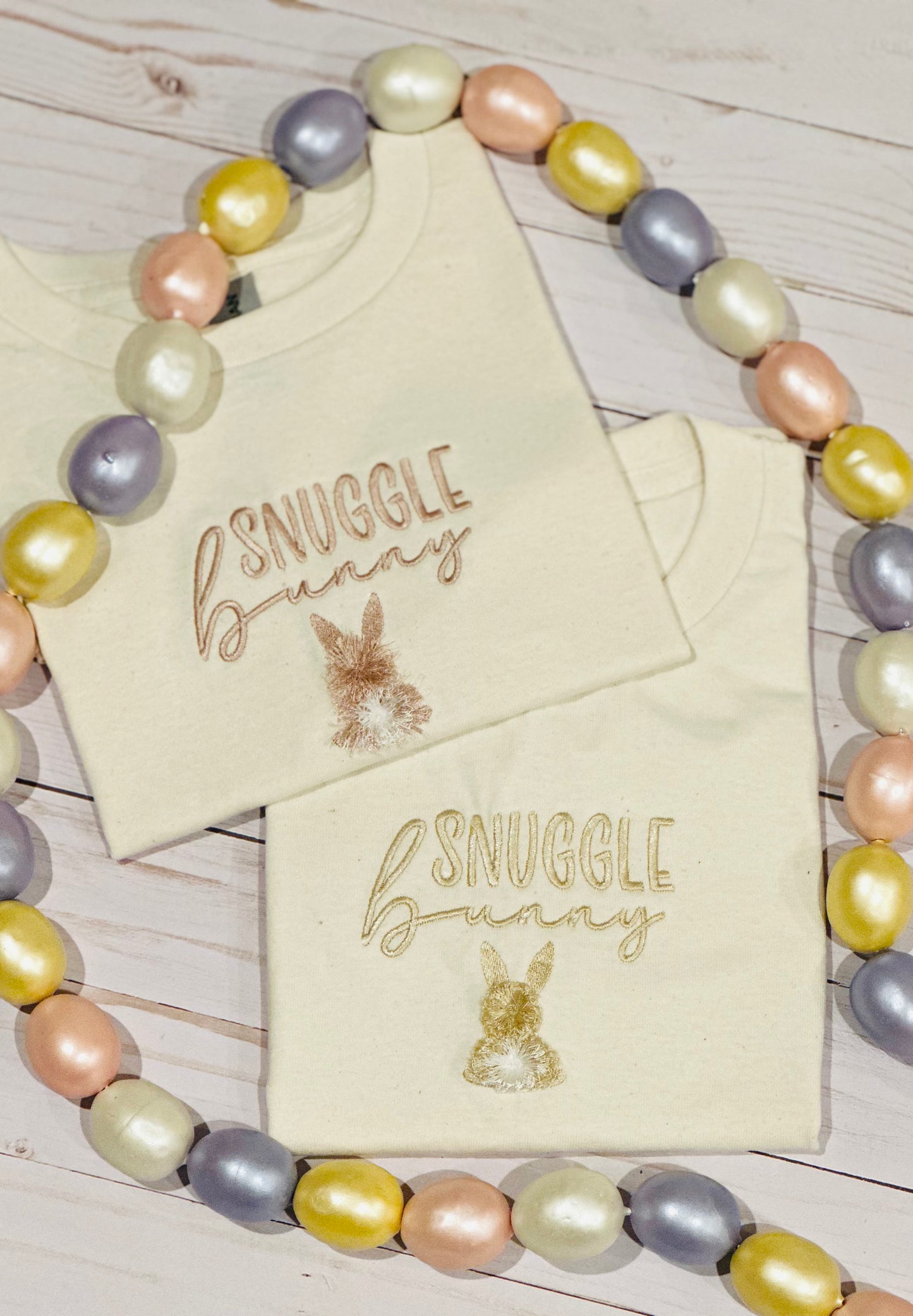 Snuggle Bunny Embroidered Kids T Shirt