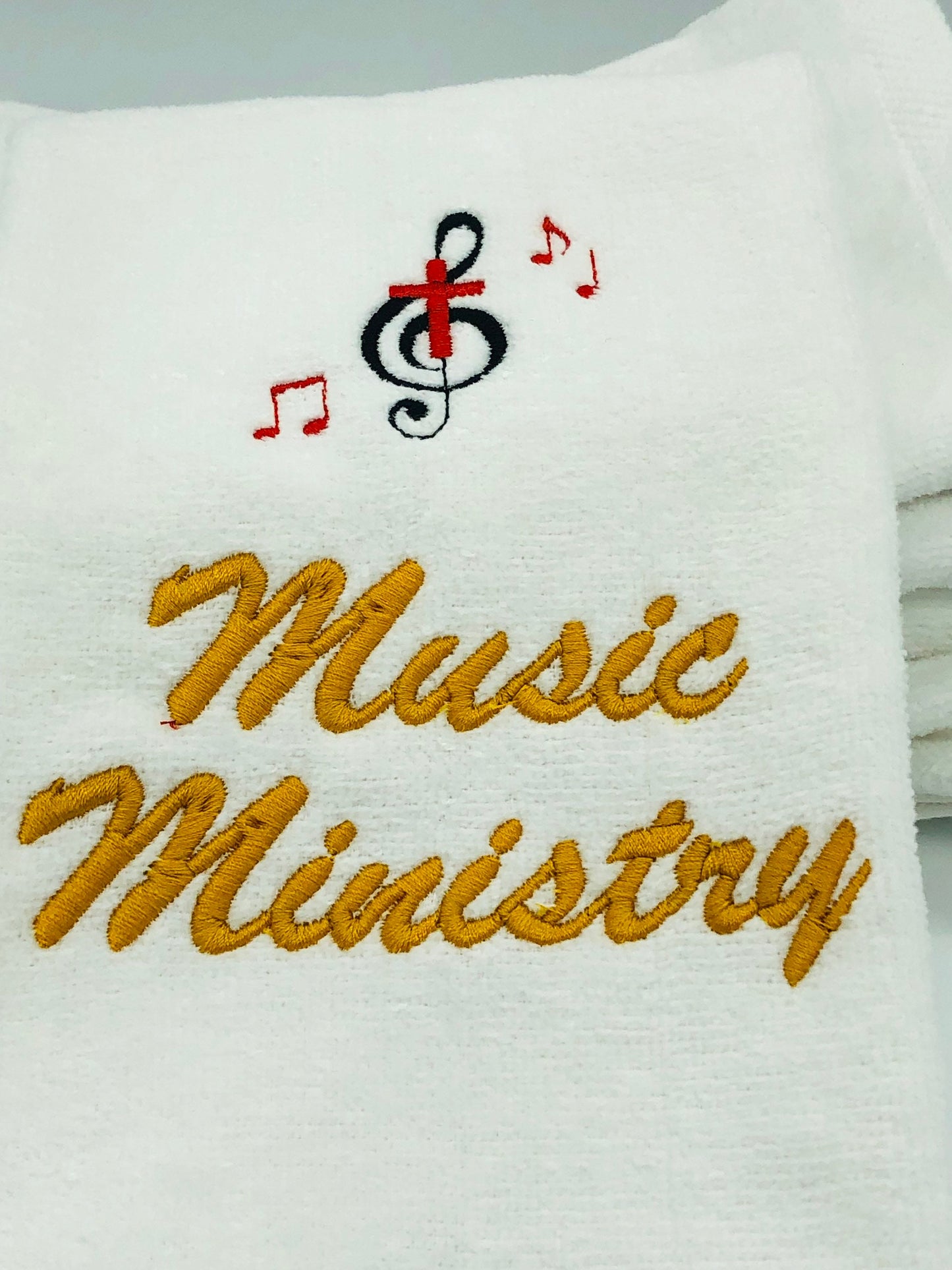 Music Ministry Embroidered church Fingertip Towel with musical notes makes an excellent Gift for your Music Minister, 11 x 18