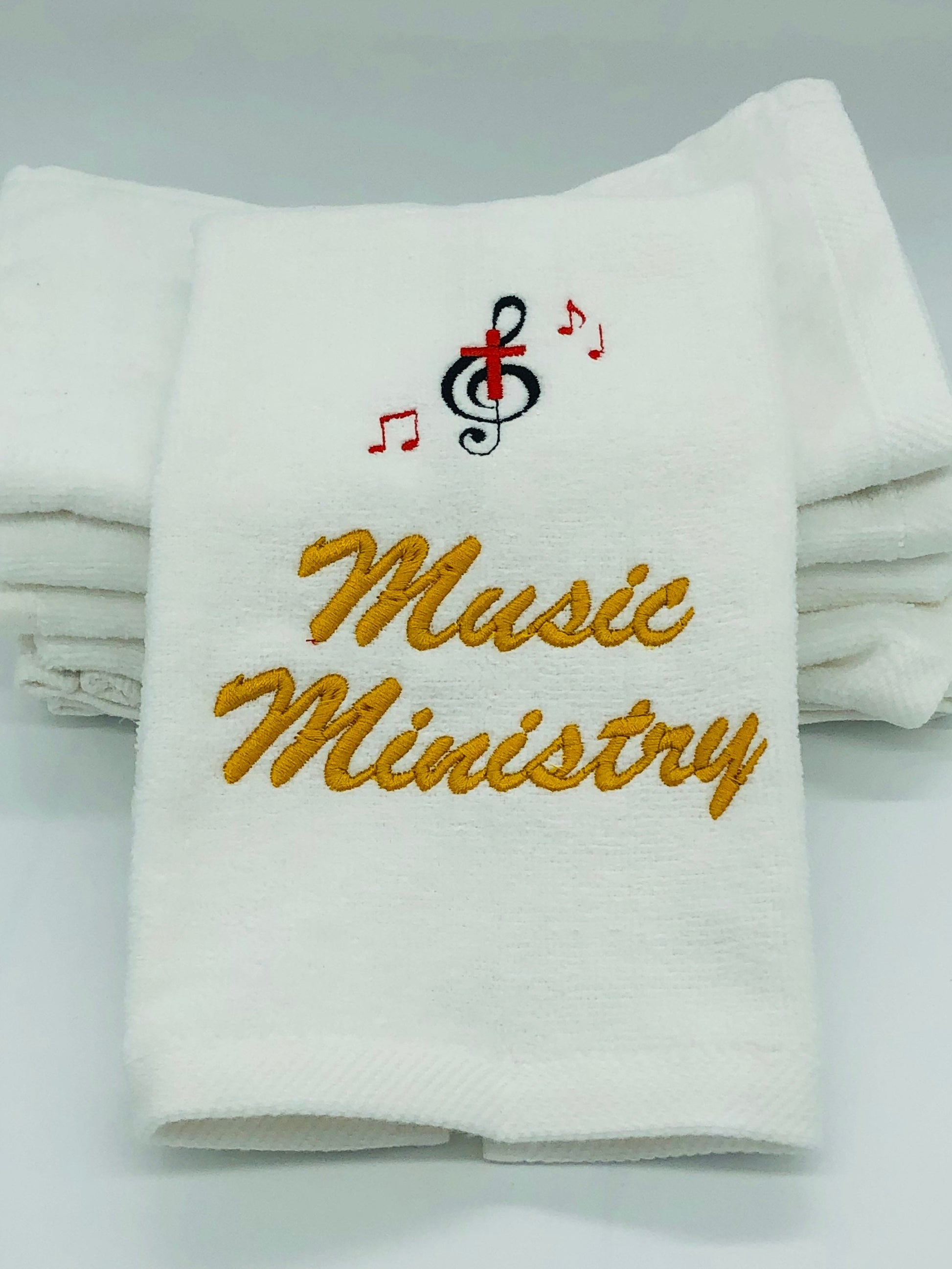 Music Ministry Embroidered church Fingertip Towel with musical notes makes an excellent Gift for your Music Minister, 11 x 18