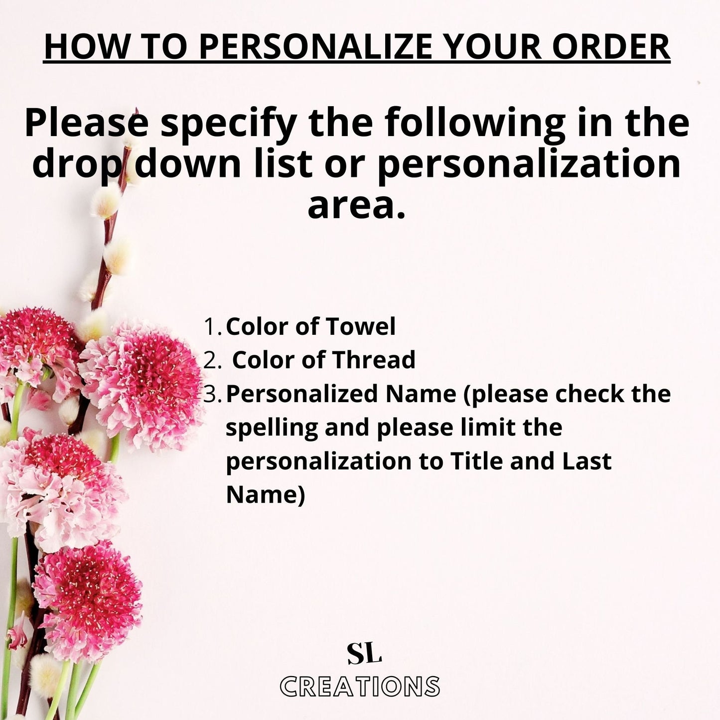 Personalized Embroidered Hand Towels, 11x18 personalized hand towels, Made to Order, Personalized hand towels, free name personalization