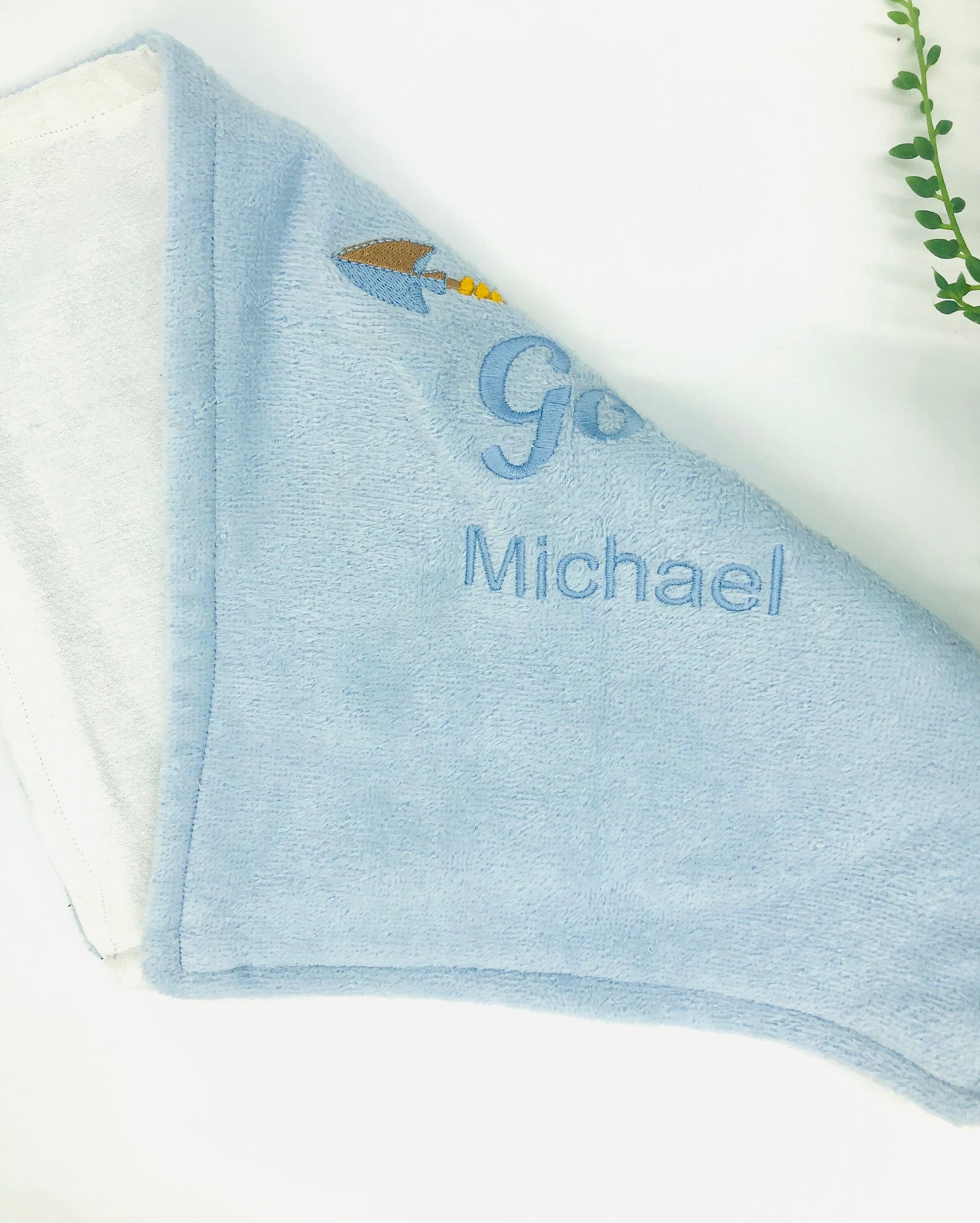 Burp Cloth Embroidered with Name makes an excellent gift for a baby shower for New Mom, Child of God, Handmade