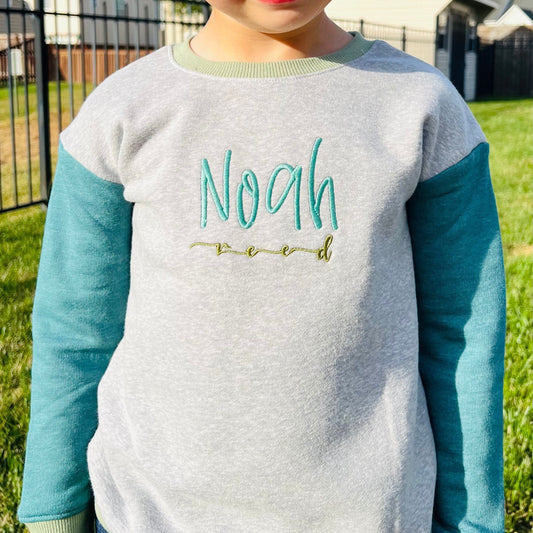 Cute Embroidered Monogrammed Simple Sweatshirt for Toddler, Personalized Sweatshirt, Custom Sweatshirt Kids, Fall Sweatshirt Boy, Girl Shirt