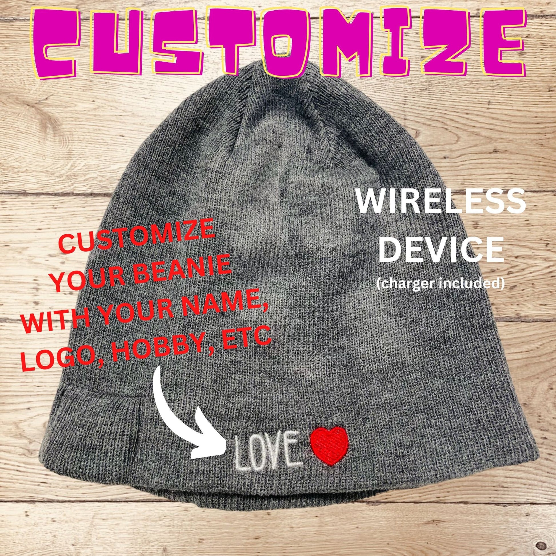 Custom Knit Beanie Embroidered Personalized Monogrammed Custom Hat, Personalized Wireless Beanie, Gift for Him, Gift for Her, Coworker Gift