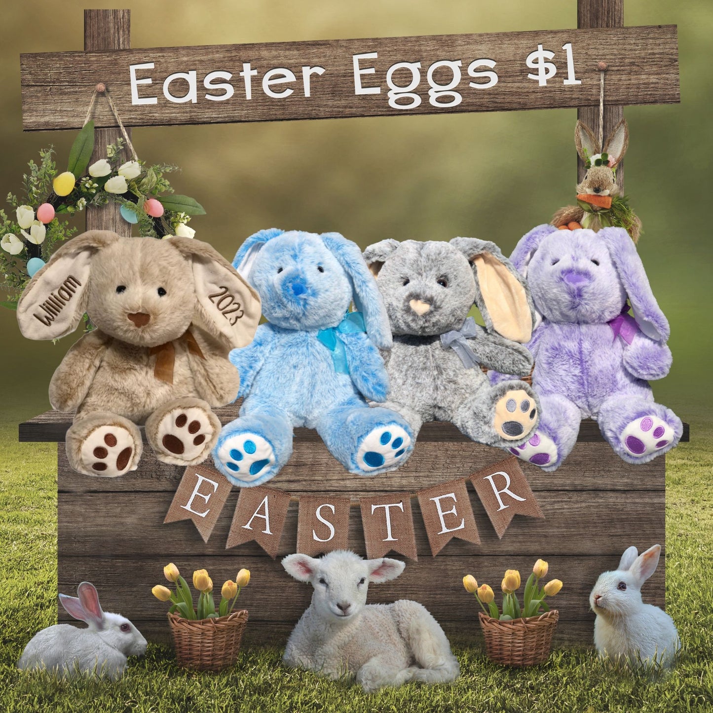 Personalized Plush Easter Bunny