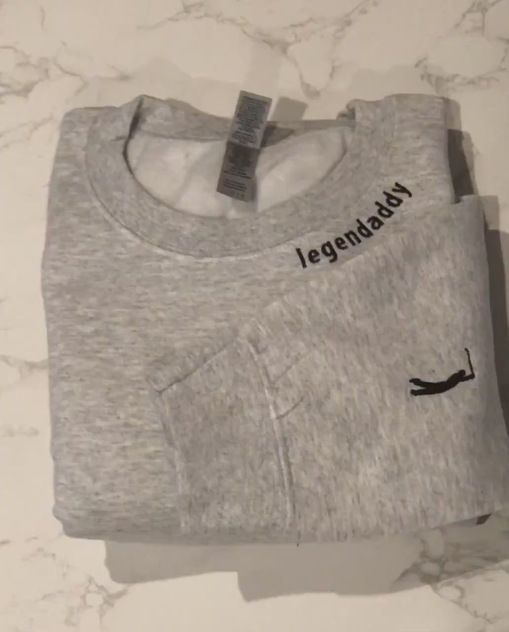 Personalized Embroidered Neck Legendaddy Sweatshirt with Golf Sleeve makes an excellent Gift for Dad on Father's Day