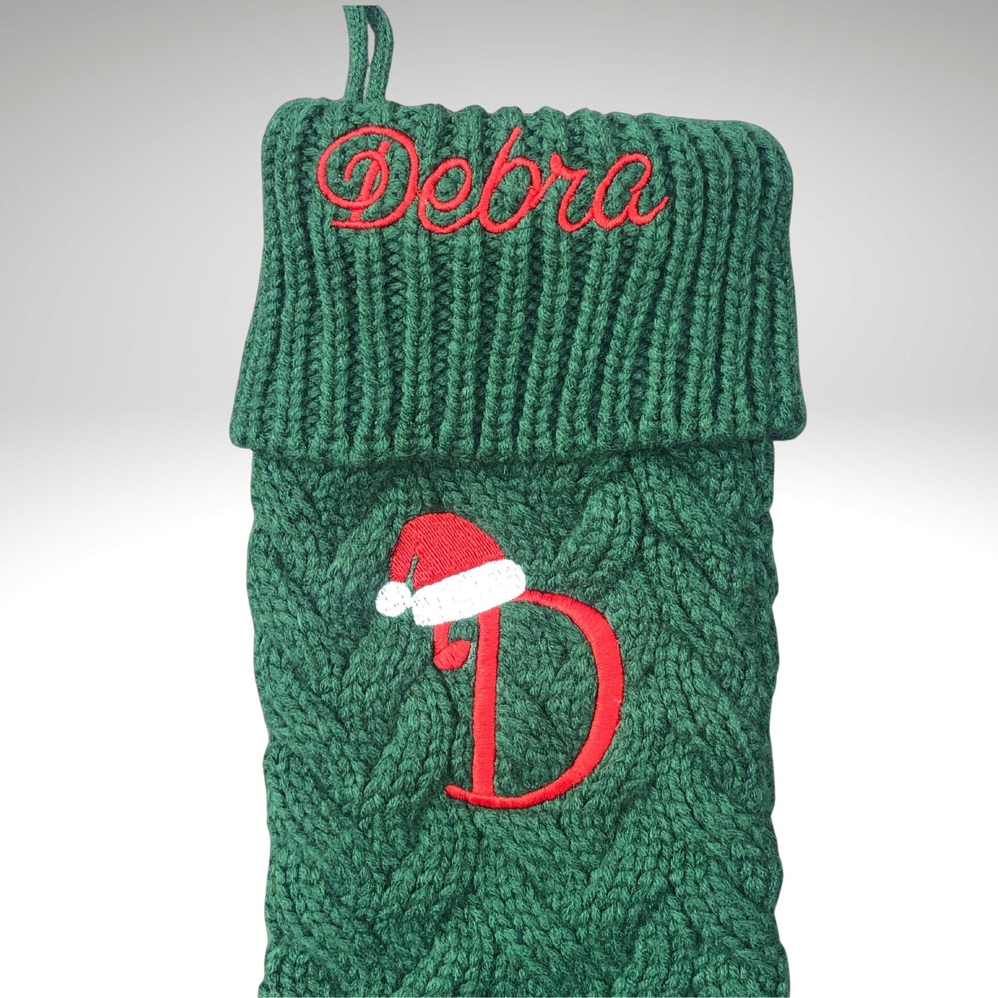 Cable Knit Christmas Stocking Embroidered with Name