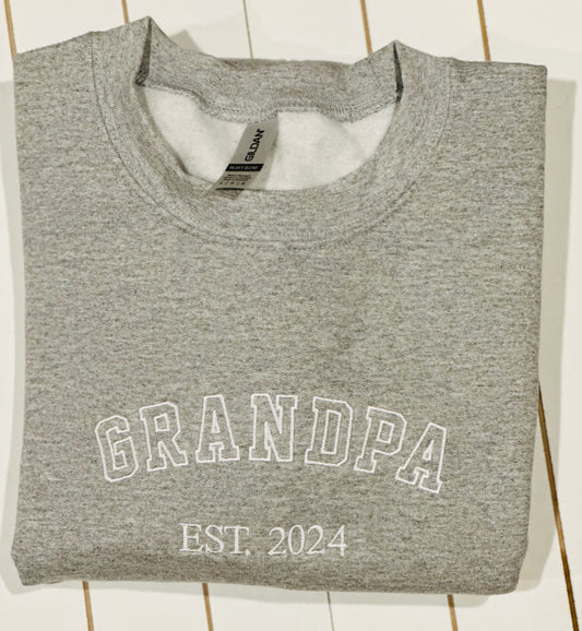 Grandpa Crewneck with Kids names on Sleeve