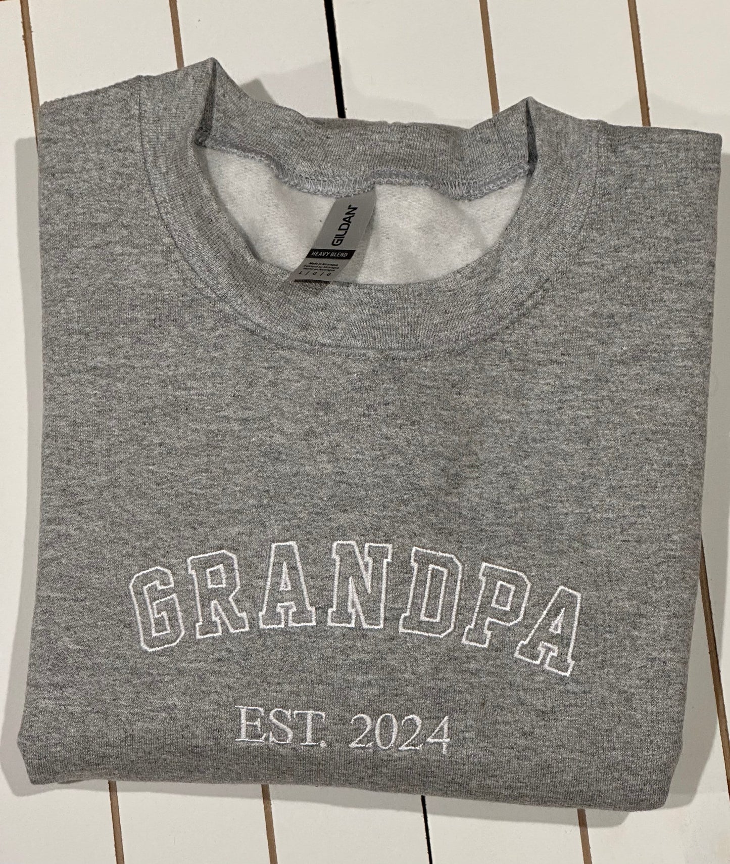 Grandpa Crewneck with Kids names on Sleeve
